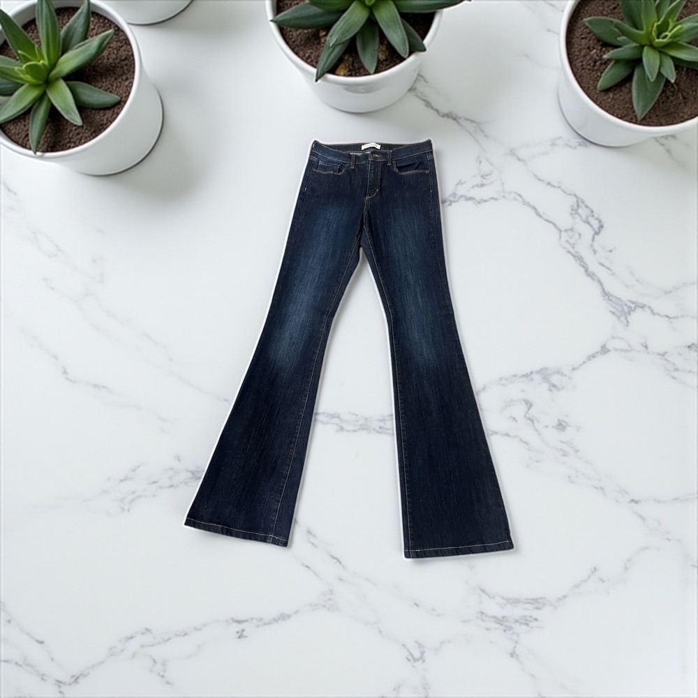 Banana Republic Premium Denim Flare Leg Jeans Womens Dark Wash Size 29 Long